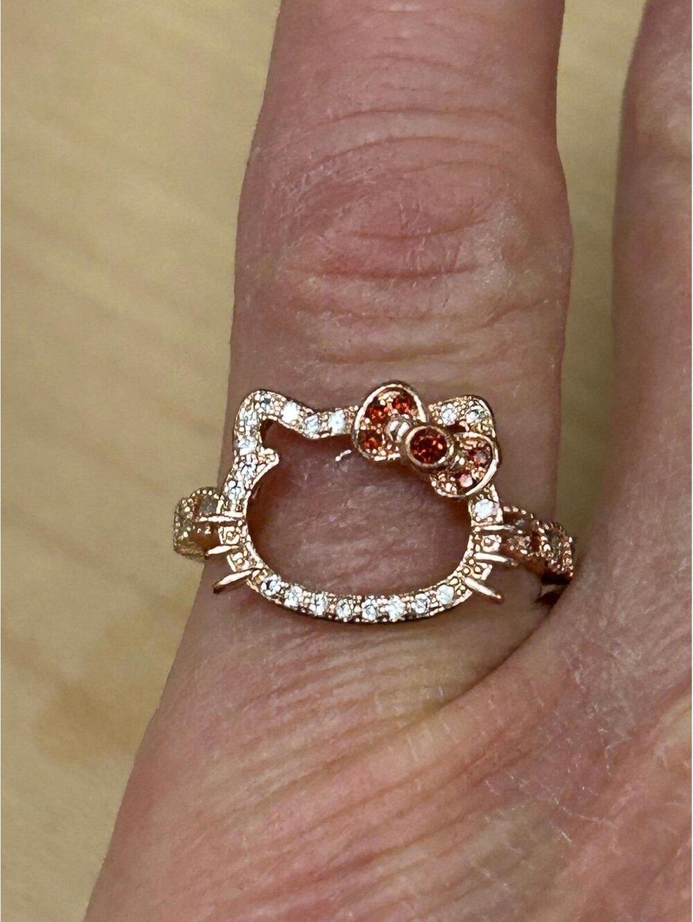 Rose Gold Tone Hello Kitty Ring